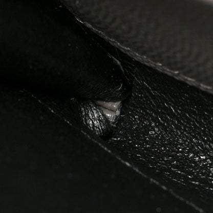 Saint Laurent Grain De Poudre Matelasse Chevron Monogram Chain Wallet Fog 10 of 10