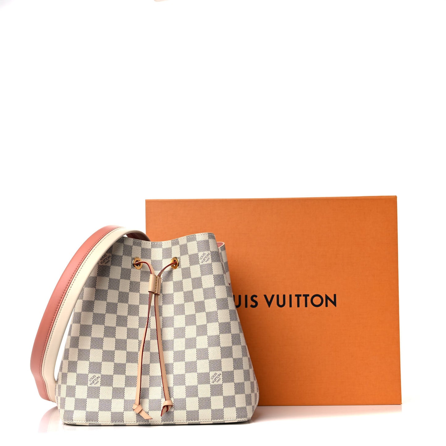 Damier Azur Braided Neonoe MM Peach Cream