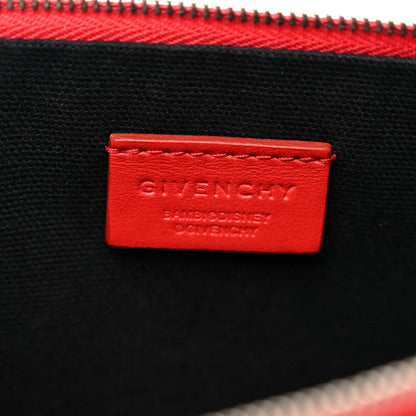 Givenchy Textured Coated Canvas Bambi Print Medium Cosmetic Pouch Red 6 of 8