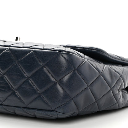 Chanel Lambskin Quilted Jumbo Single Flap Navy 9 of 11
