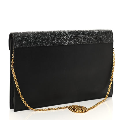 Celine Stingray Shiny Calfskin Clutch on a Chain Black 3 of 10