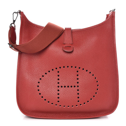 Hermes Taurillon Clemence Evelyne III GM Rouge Garance 1 of 8
