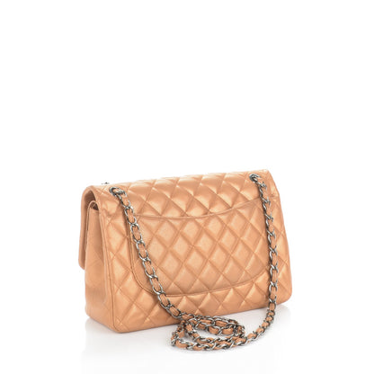 Chanel Metallic Caviar Quilted Jumbo Double Flap Copper 3 of 7