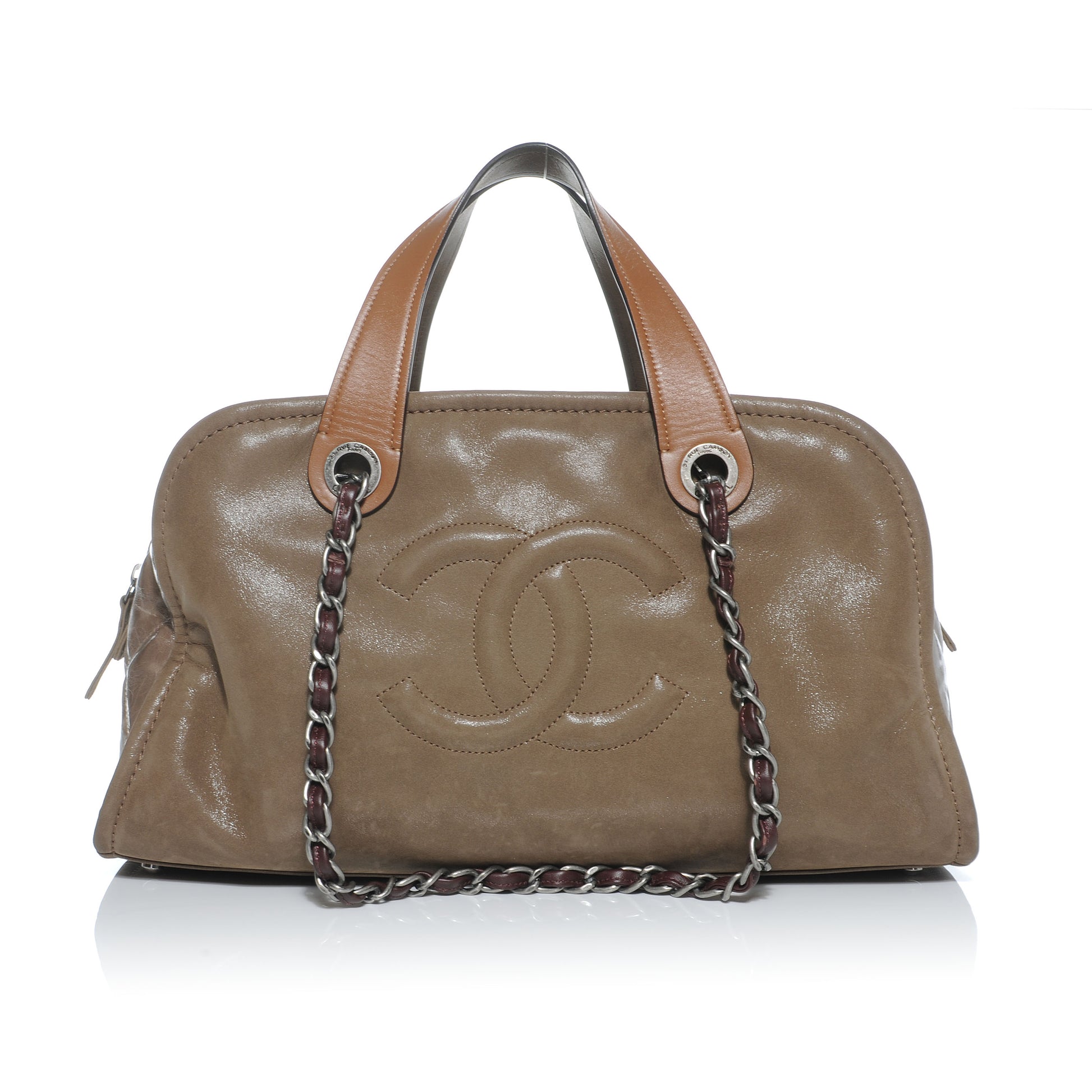 Chanel Iridescent Calfskin In The Mix Bowler Brown 1 of 9