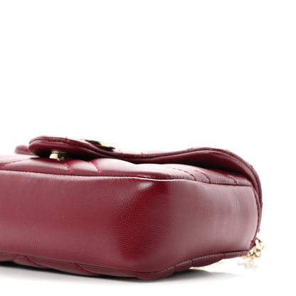 Gucci Lambskin Matelasse Mini GG Marmont Shoulder Bag Rosso Ancora 10 of 11