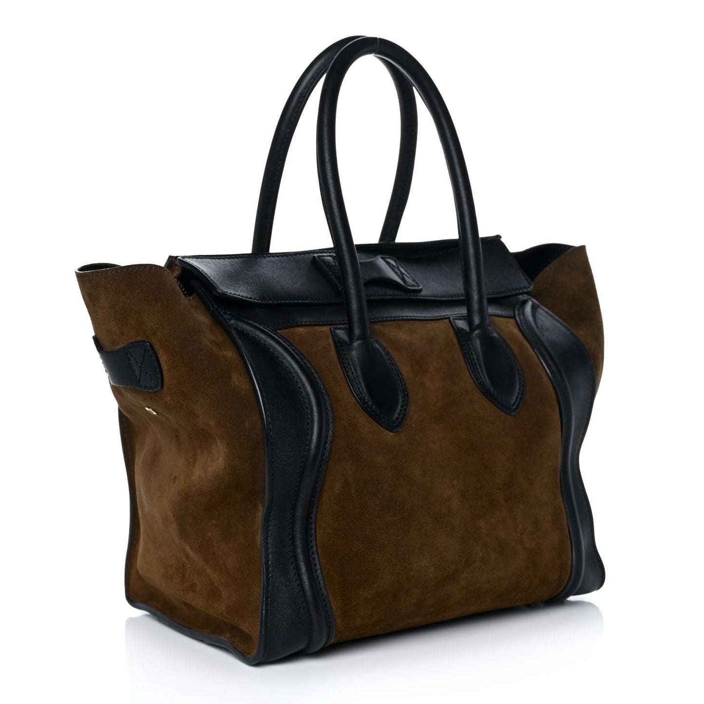 Suede Smooth Calfskin Mini Luggage Olive