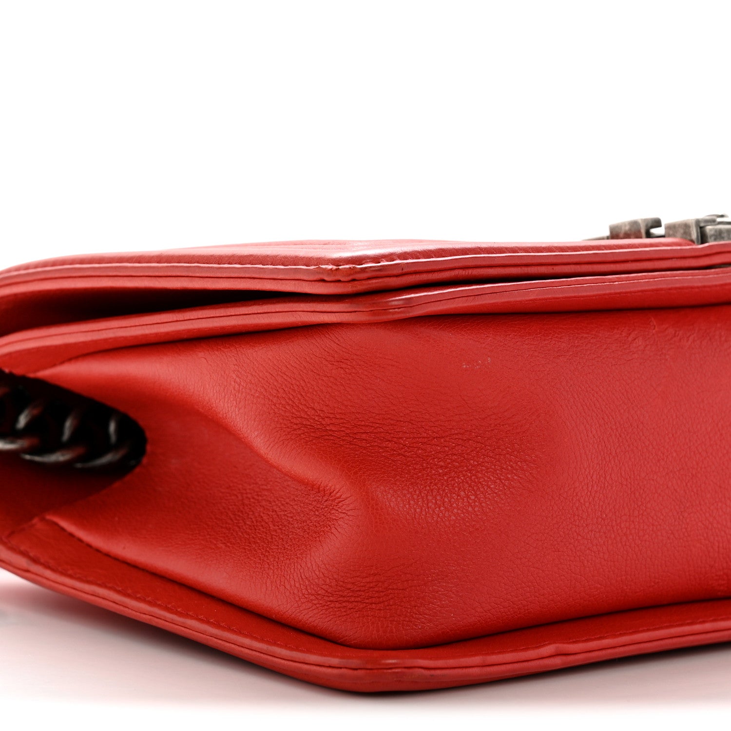 Chanel Calfskin Quilted Double Stitch Medium Boy Flap Red 9 of 14