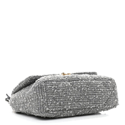 Chanel Tweed Quilted Large Chanel 19 Flap Grey 4 of 9