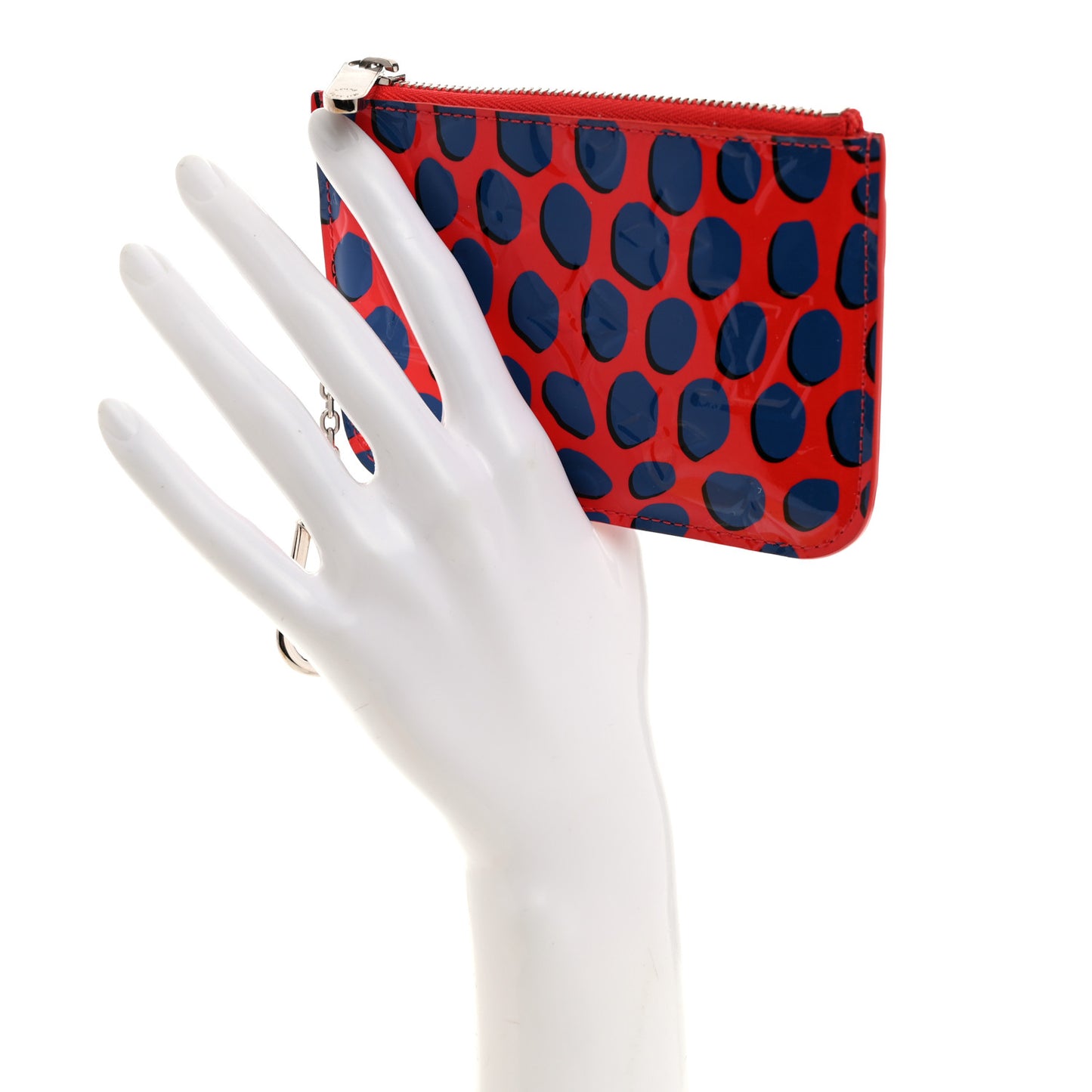 Vernis Jungle Dots Key Pouch Coquelicot Denim