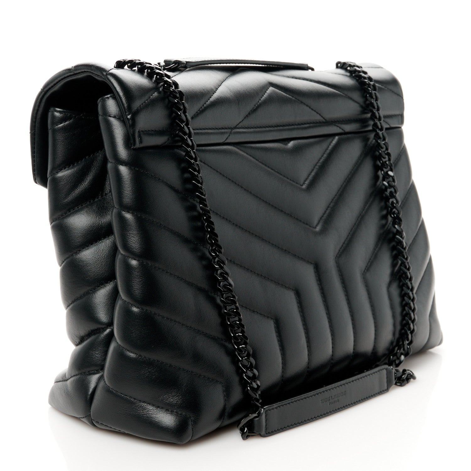 Saint Laurent Calfskin Y Quilted Monogram Monochrome Medium Loulou Chain Satchel Black 3 of 11