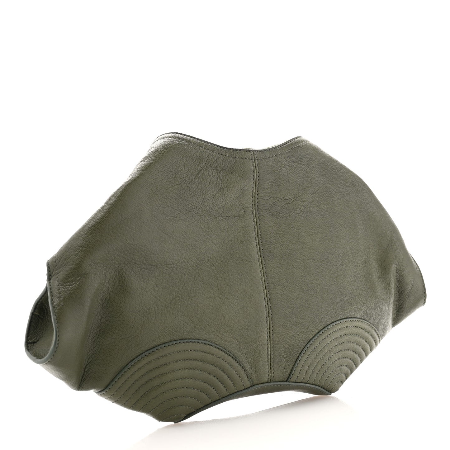 Calfskin Studded De Manta Clutch Green