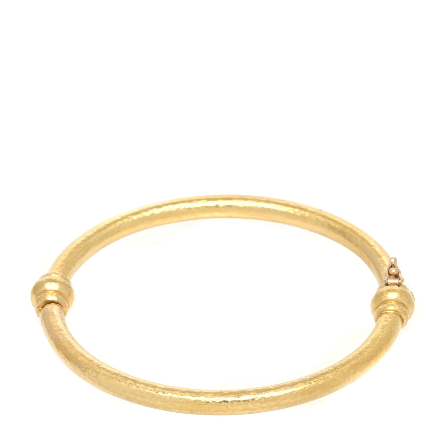 19K Yellow Gold Hammered Wire Bangle Bracelet