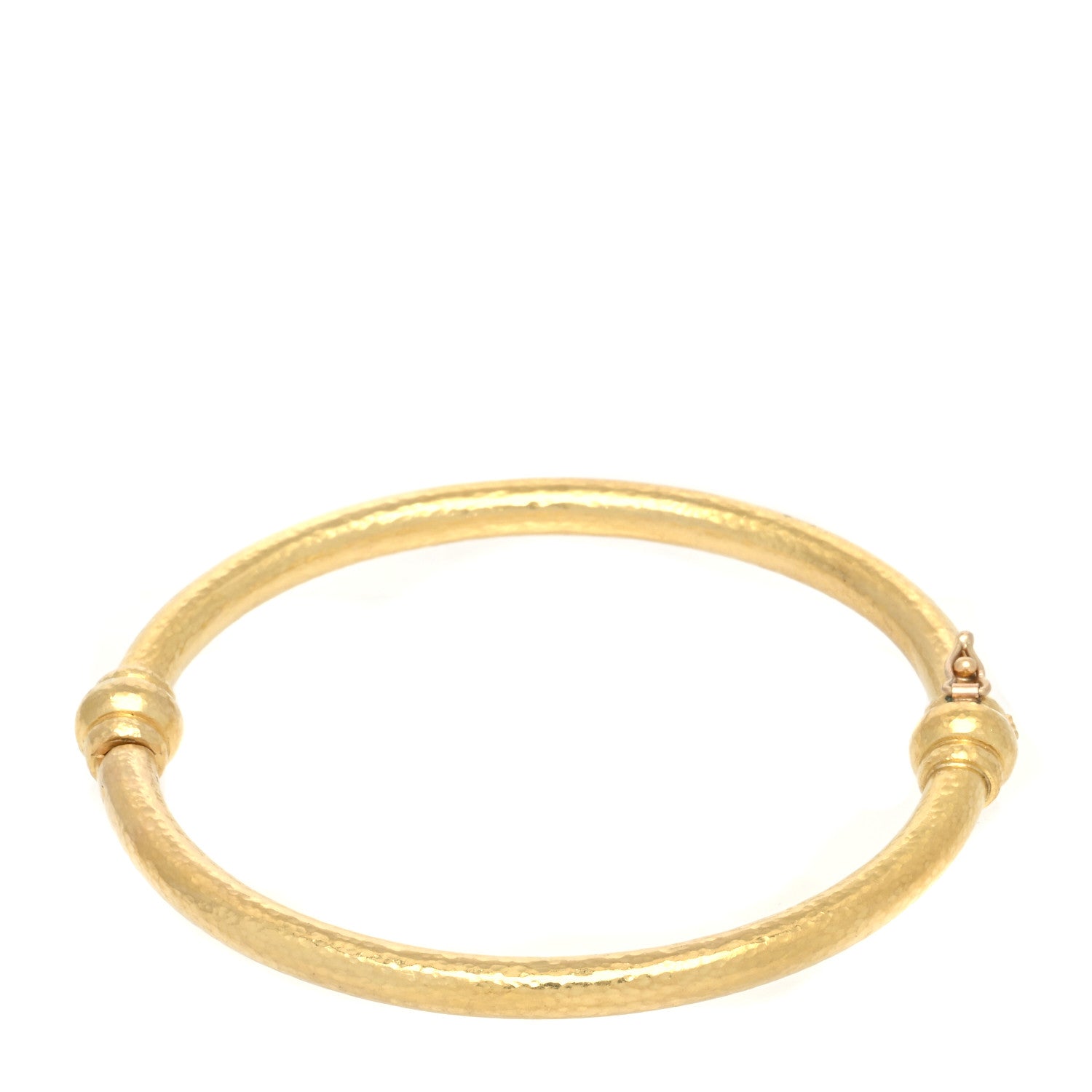 Elizabeth Locke 19K Yellow Gold Hammered Wire Bangle Bracelet 2 of 5