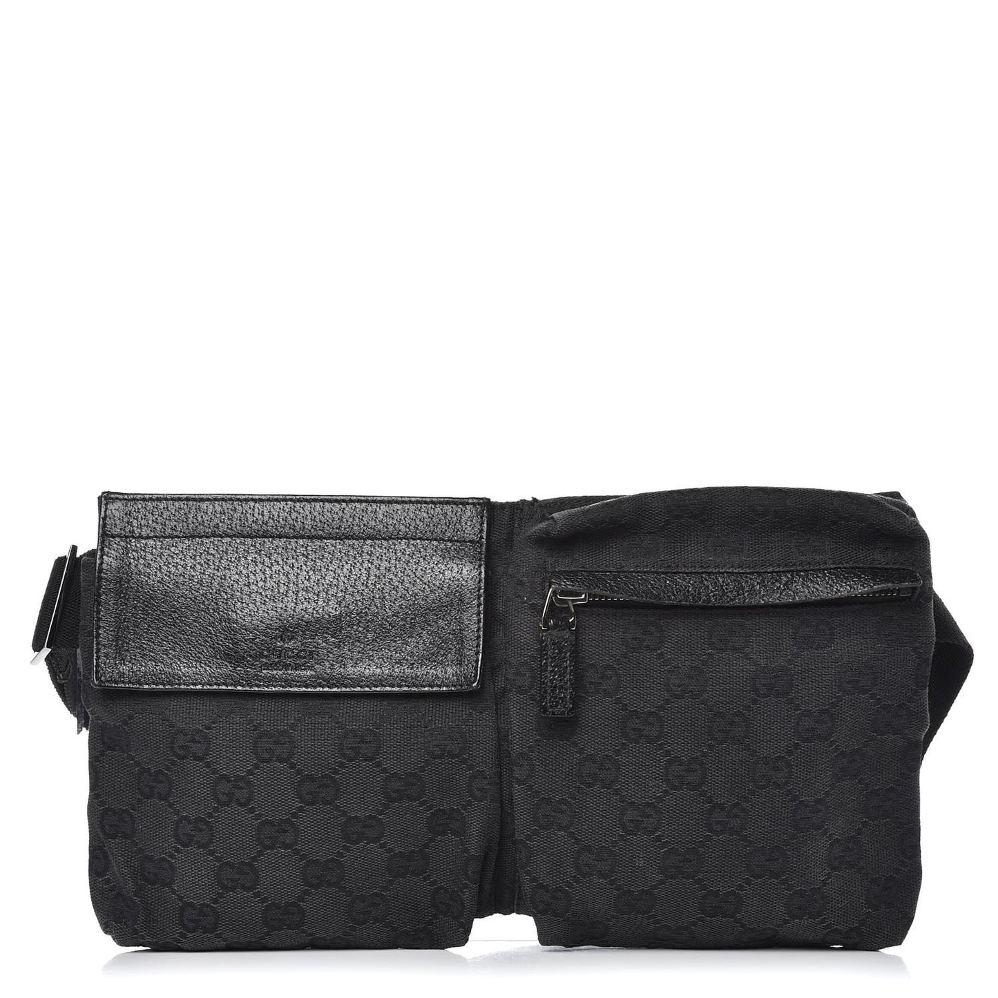 GG Monogram Double Pocket Belt Bag Black