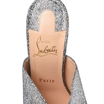 Christian Louboutin Nappa Mica PVC Glitter Predumule 100 Pumps 39 Silver 9 of 9