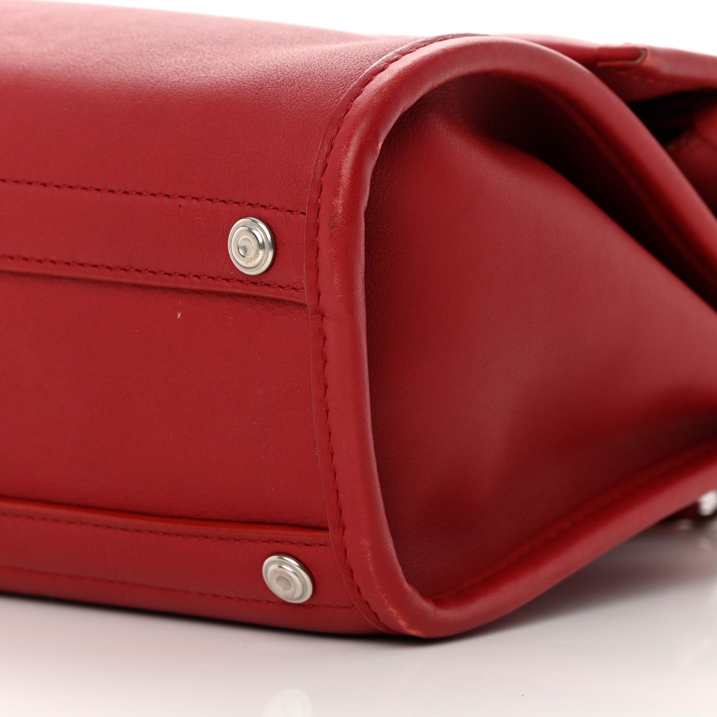 Veau Soyeux Small Tool Satchel Rouge Groseille