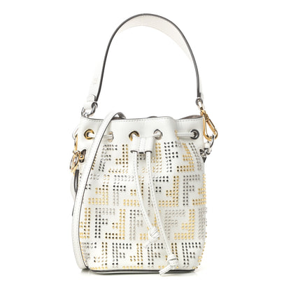 Fendi Vitello Liberty F is Fendi FF Studded Mini Mon Tresor Bucket Bag White 1 of 11