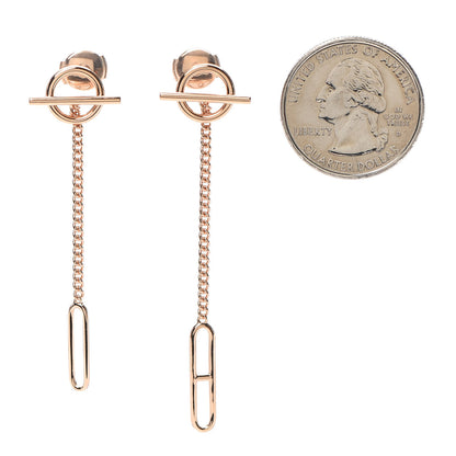 Hermes 18K Rose Gold Echappee Asymmetric Earrings 2 of 5