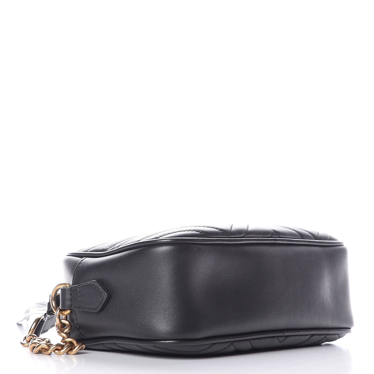 Calfskin Matelasse Small GG Marmont Chain Shoulder Bag Black