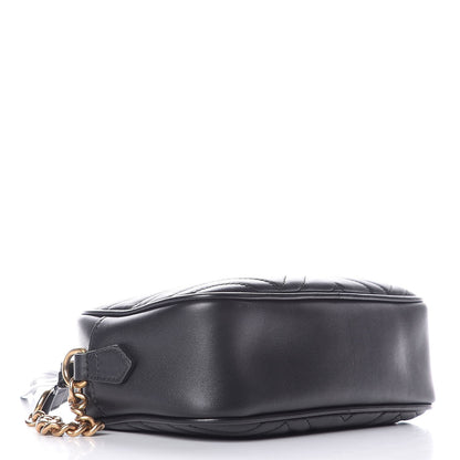 Gucci Calfskin Matelasse Small GG Marmont Chain Shoulder Bag Black 4 of 11