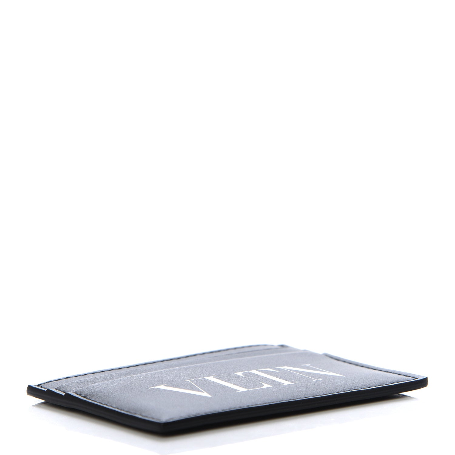 Valentino Garavani Calfskin VLTN Card Holder Black White 4 of 7
