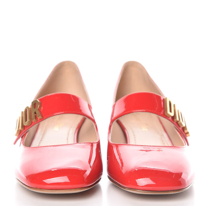 Christian Dior Patent Baby-D Ballet Pumps 37.5 Red 2 of 9