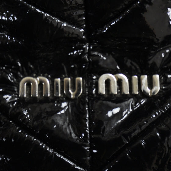 Patent Leather Large Patchwork Tote Black