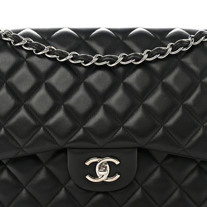Chanel Lambskin Quilted Jumbo Double Flap Black 8 of 11