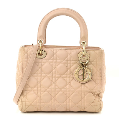 Christian Dior Lambskin Cannage Medium Lady Dior Beige 1 of 11