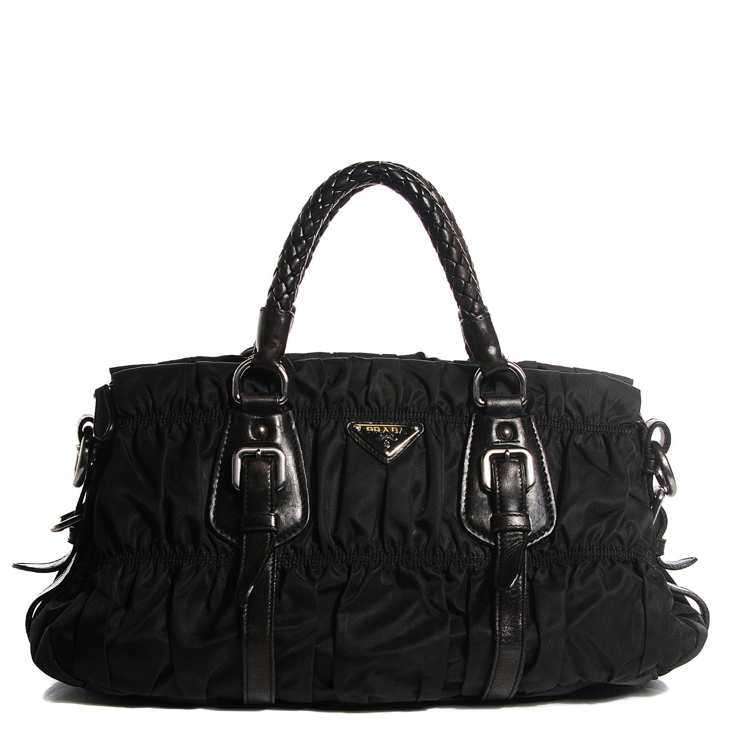 Prada Tessuto Nylon Gaufre Shopping Satchel Black 1 of 9