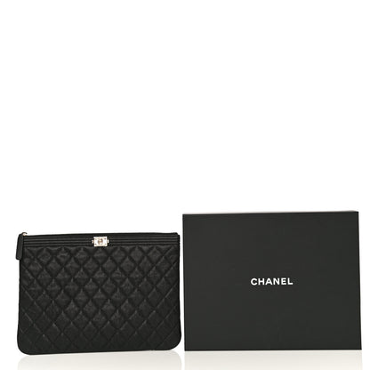 Chanel Caviar Quilted Medium Boy Cosmetic Case Black 11 of 11