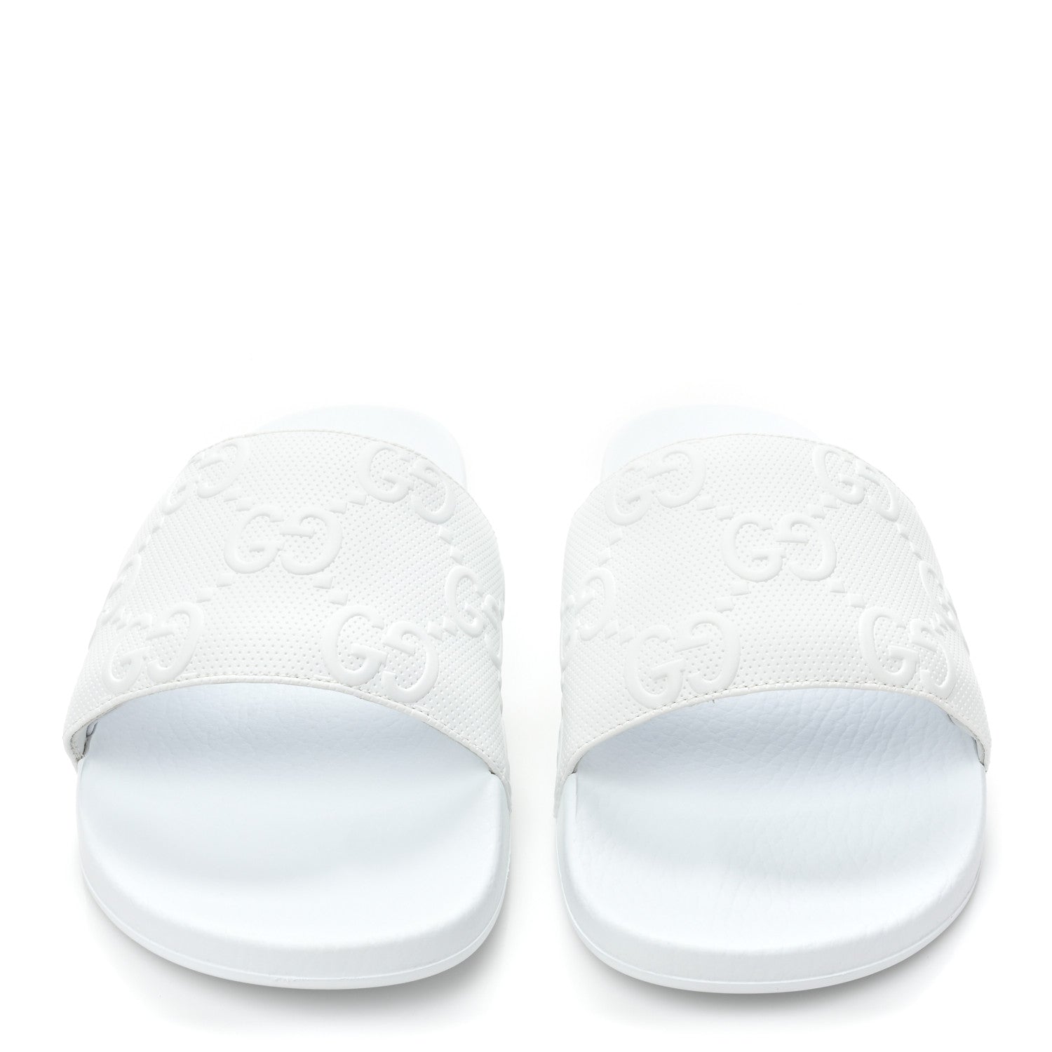 Gucci Rubber GG Monogram Mens Slide Sandals 10 White 2 of 8