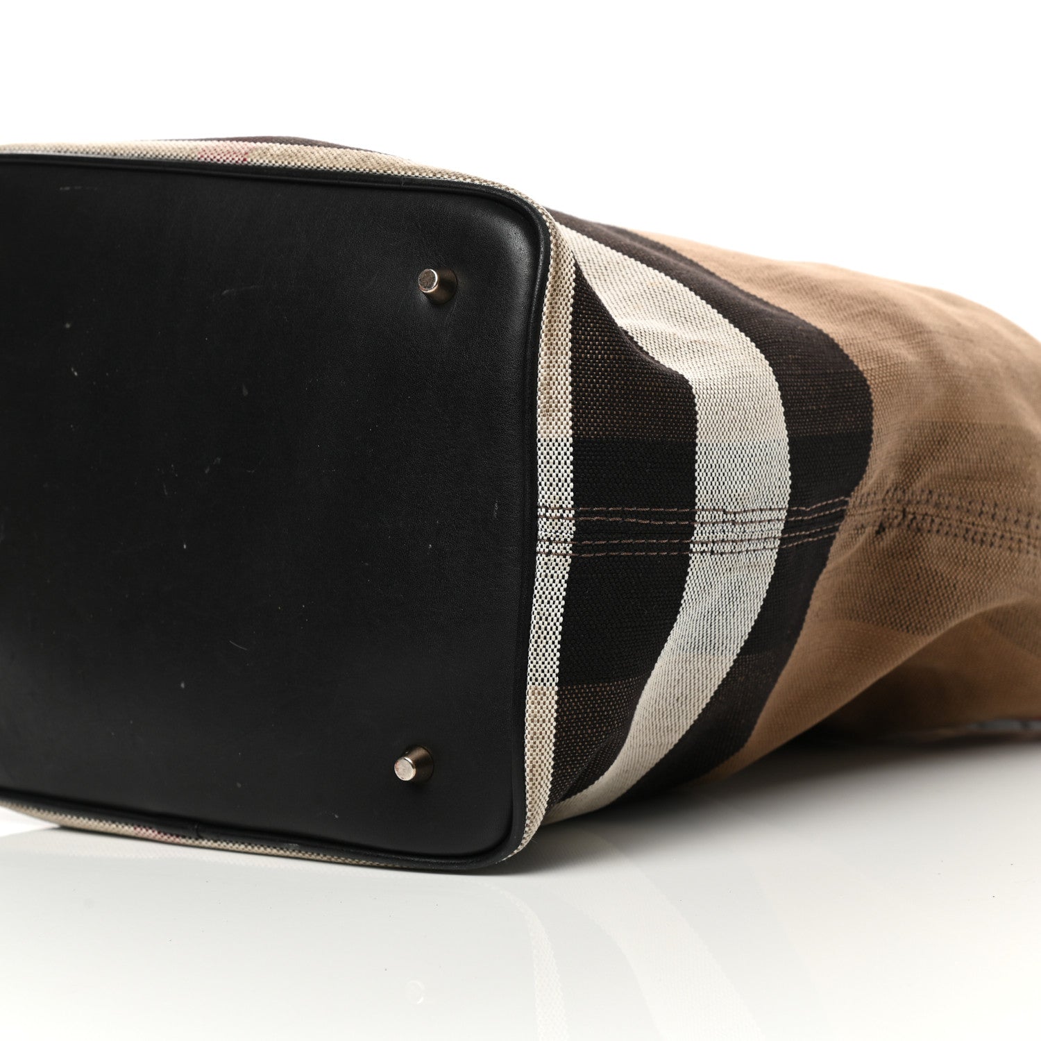 Burberry Canvas Mega Check Medium Ashby Hobo Saddle Black 12 of 19