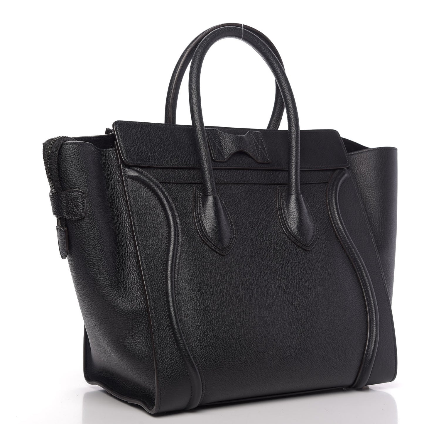 Drummed Calfskin Mini Luggage Black