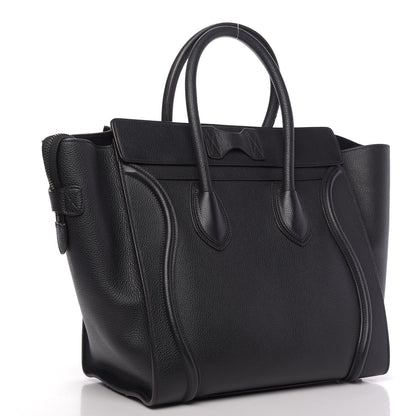 Celine Drummed Calfskin Mini Luggage Black 3 of 15