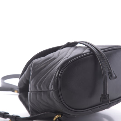 Gucci Calfskin Matelasse GG Marmont Flap Backpack Black 8 of 9