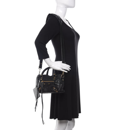 Balenciaga Agneau Classic Gold Hardware Mini City Black 2 of 11