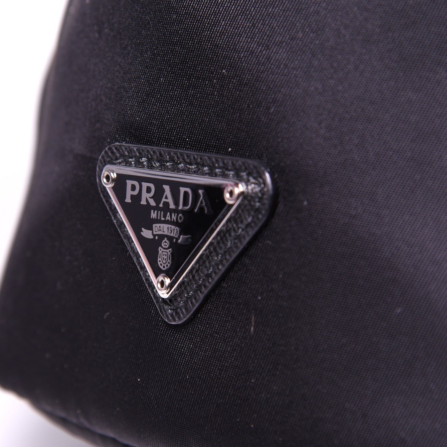 Prada Saffiano Tessuto Nylon Vela Bucket Wristlet Black 10 of 12