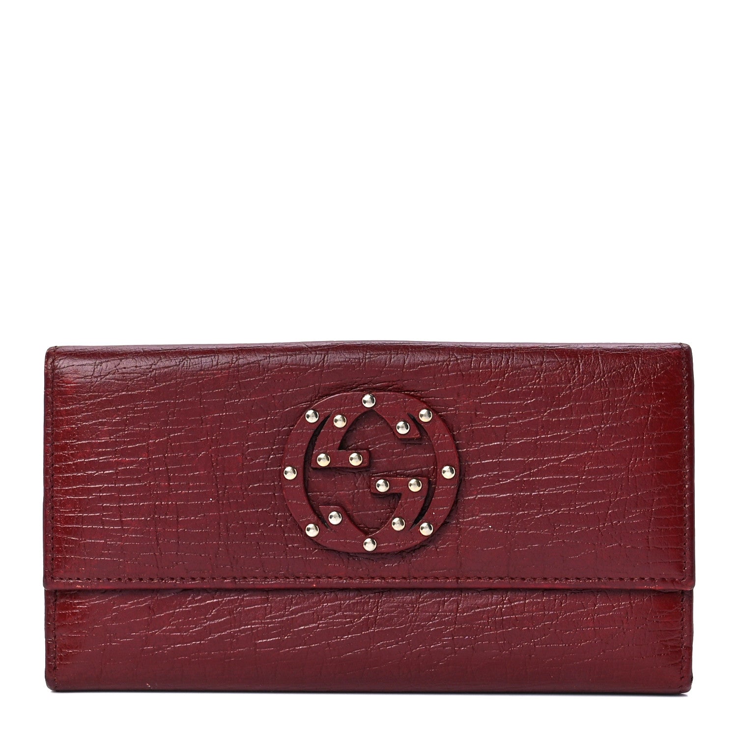 Gucci Calfskin Studded Soho Continental Wallet Red 1 of 13