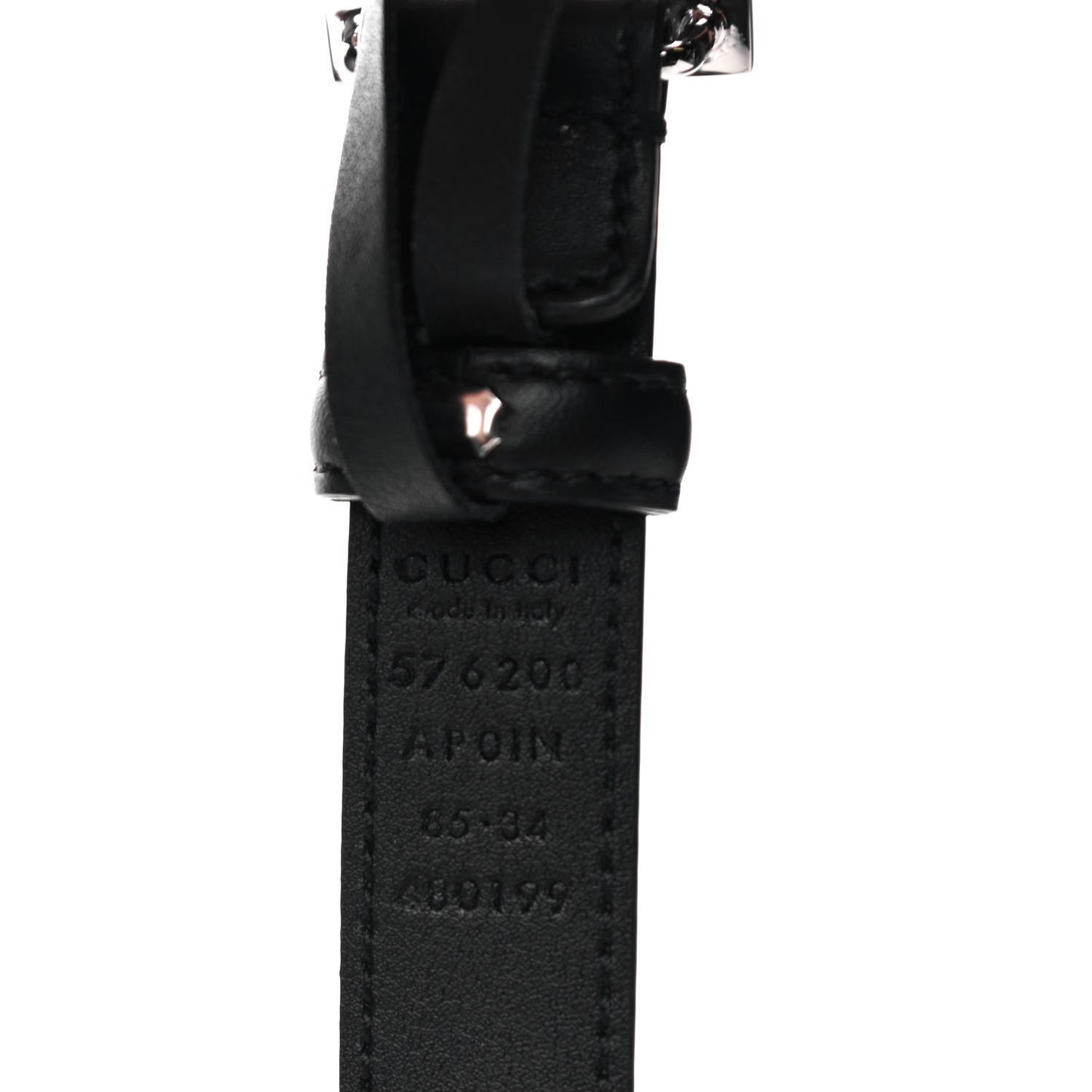Moon Calfskin Crystal Square G Madelyn 20mm Belt 85 34 Black