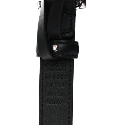 Gucci Moon Calfskin Crystal Square G Madelyn 20mm Belt 85 34 Black 4 of 5