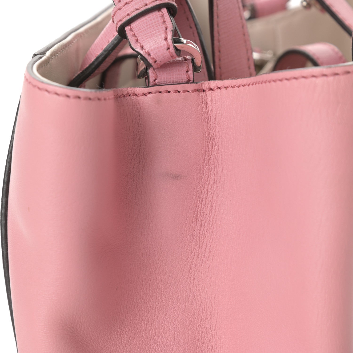Fendi Vitello Elite Flamingo Mink Monster Charm Petite 2Jours Tote Pink Multicolor 16 of 16