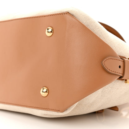 Salvatore Ferragamo Canvas Calfskin Fiamma Bag Sienne 9 of 9