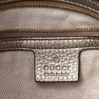 Gucci Metallic Pebbled Calfskin Medium Soho Chain Shoulder Bag Golden Beige 7 of 12