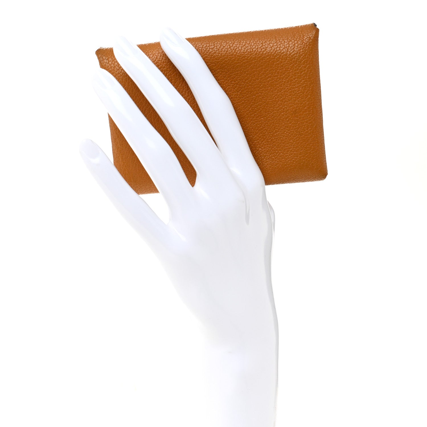 Hermes Chevre Mysore Verso Calvi Duo Card Case Caramel Vert Fizz 2 of 9