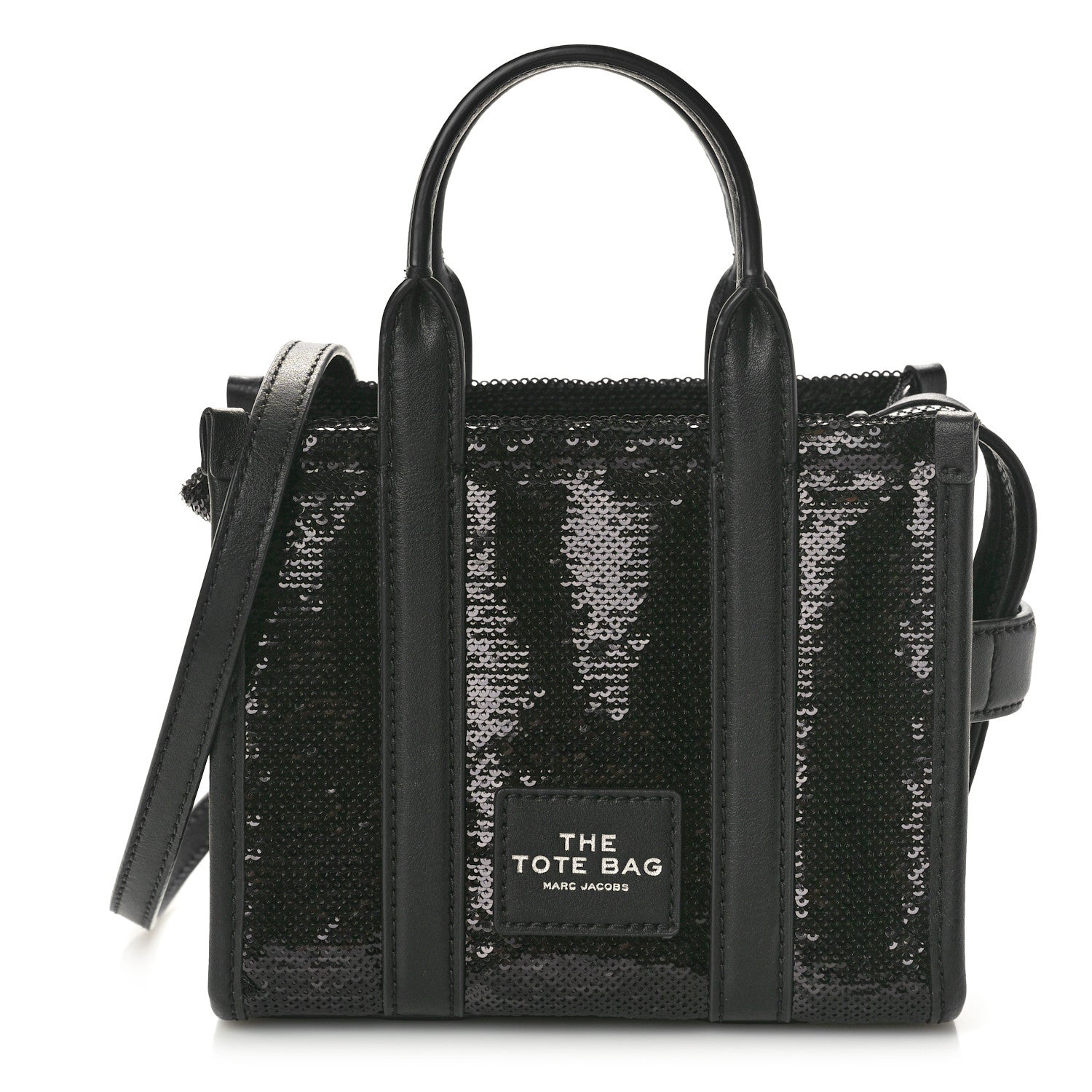 Marc Jacobs Sequin Mini The Tote Bag Black 1 of 9