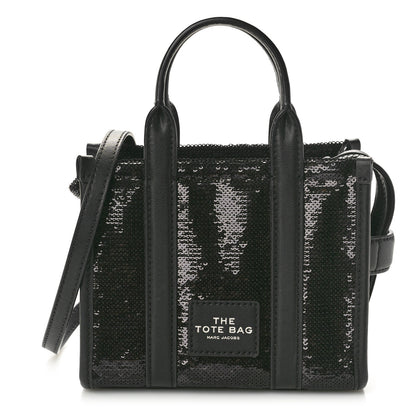 Marc Jacobs Sequin Mini The Tote Bag Black 1 of 9