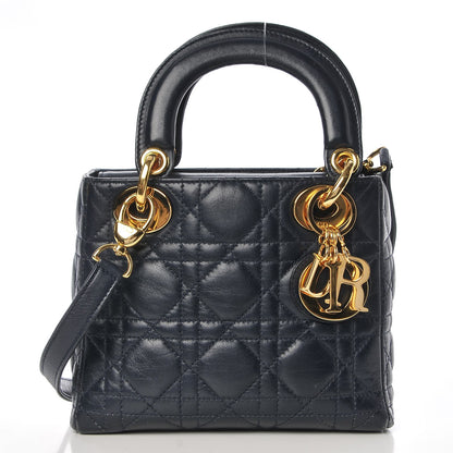 Christian Dior Lambskin Cannage Mini Lady Dior Navy Blue 1 of 9