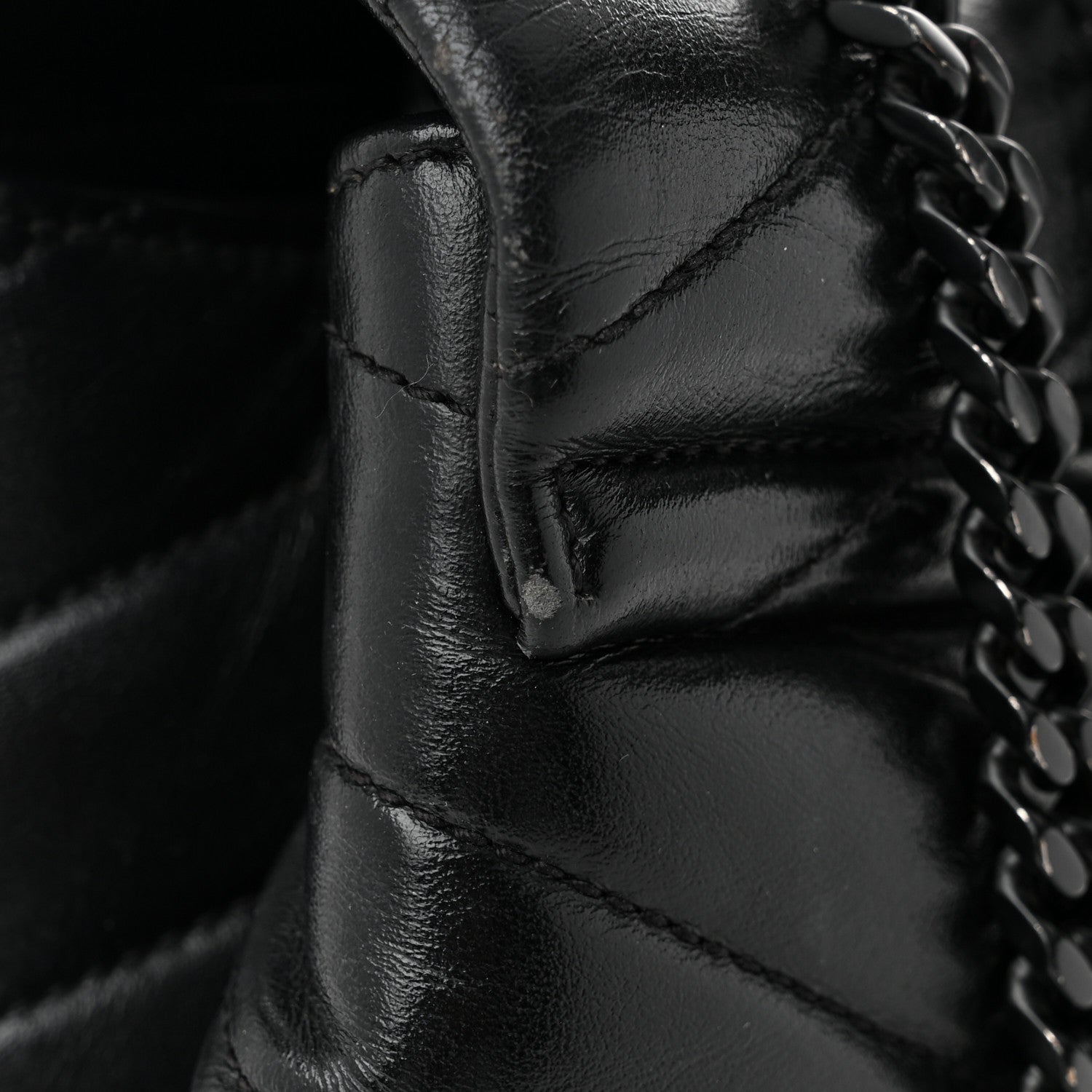 Saint Laurent Calfskin Y Quilted Monogram Monochrome Medium Loulou Chain Satchel Black 11 of 14