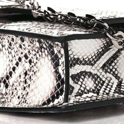 Givenchy Calfskin Snake Embossed Small 4G Chain Bag Black White 6 of 8